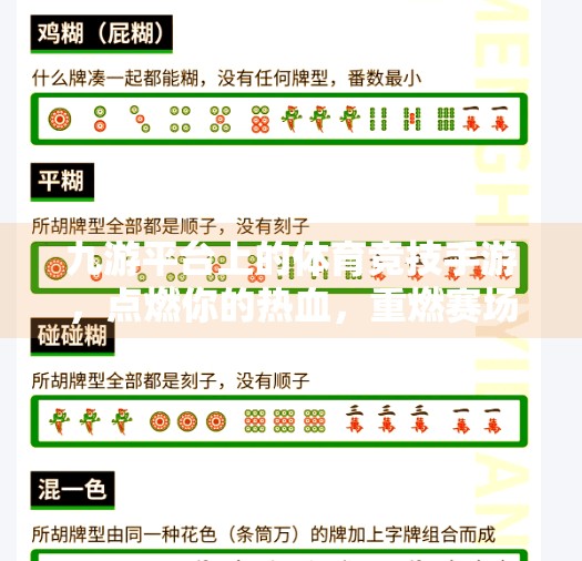 九游平台上的体育竞技手游，点燃你的热血，重燃赛场激情！体育竞技手游 九游
